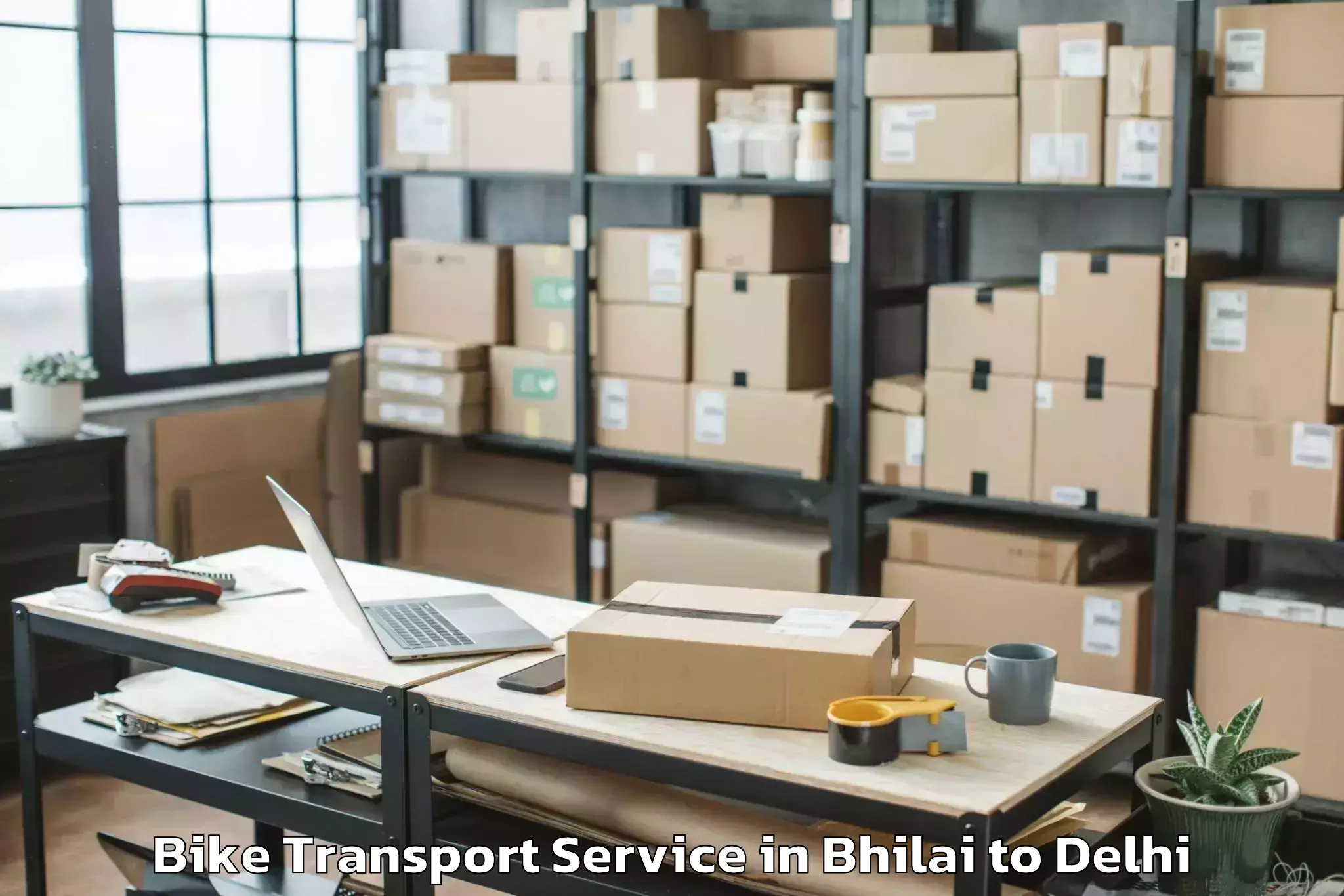 Easy Bhilai to Pitampura Bike Transport Booking